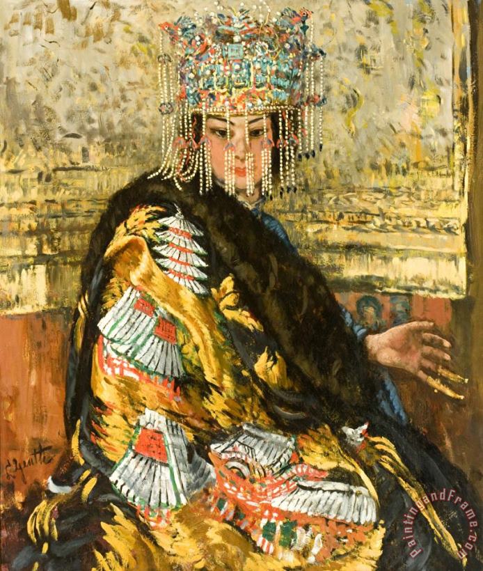 Manchu Girl, Peking painting - Lillian Genth Manchu Girl, Peking Art Print