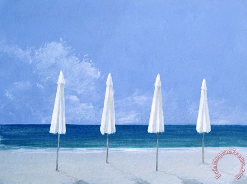 Beach Umbrellas painting - Lincoln Seligman Beach Umbrellas Art Print