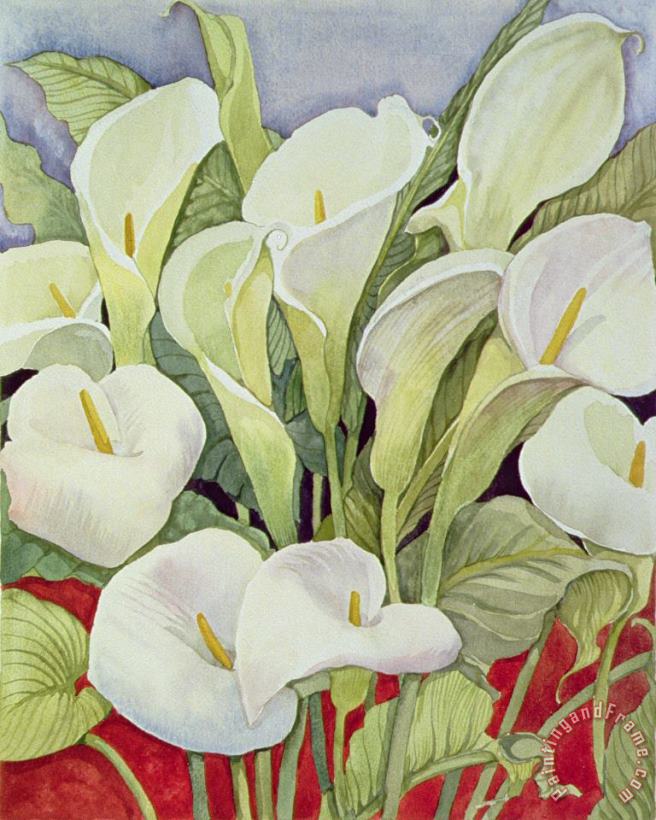 Arum Lillies painting - Llian Delevoryas Arum Lillies Art Print
