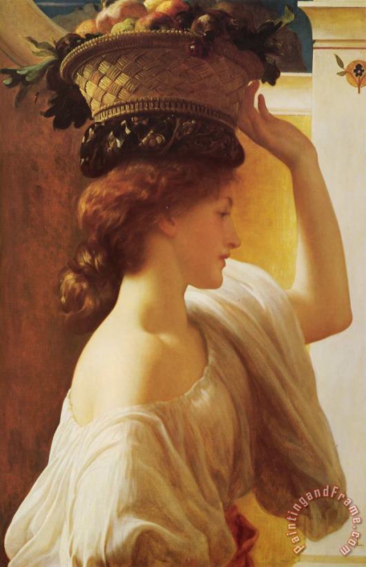 Eucharis a Girl with a Basket of Fruit painting - Lord Frederick Leighton Eucharis a Girl with a Basket of Fruit Art Print