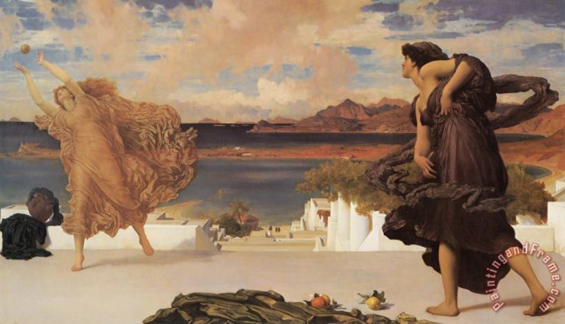 Greek Girls Playing at Ball painting - Lord Frederick Leighton Greek Girls Playing at Ball Art Print