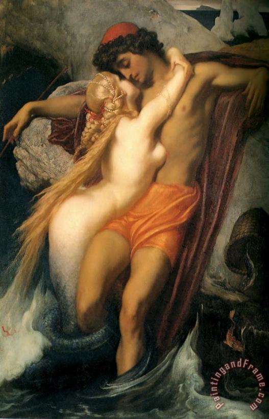 The Fisherman And The Syren painting - Lord Frederick Leighton The Fisherman And The Syren Art Print