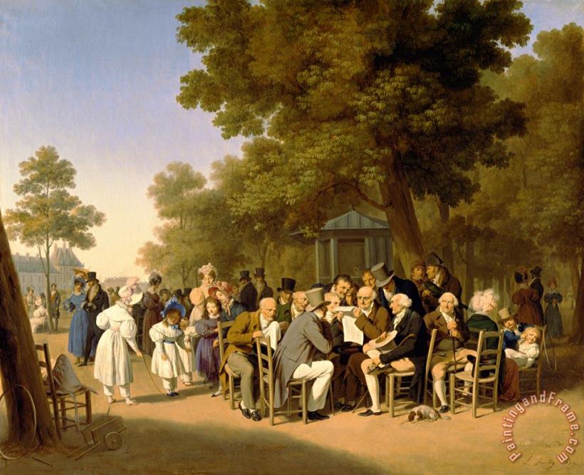 Louis Leopold Boilly Politicians in the Tuileries Gardens Art Painting