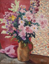 Louis Valtat Fleurs Roses Au Pichet En Terre