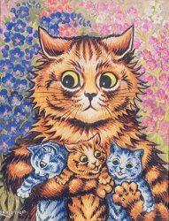 Louis Wain A Cat with her Kittens