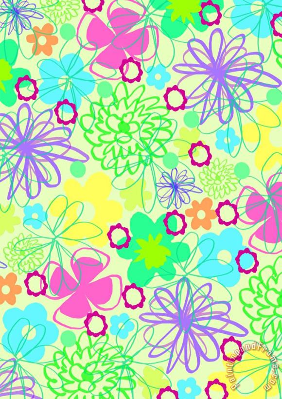Graphic Flowers painting - Louisa Knight Graphic Flowers Art Print