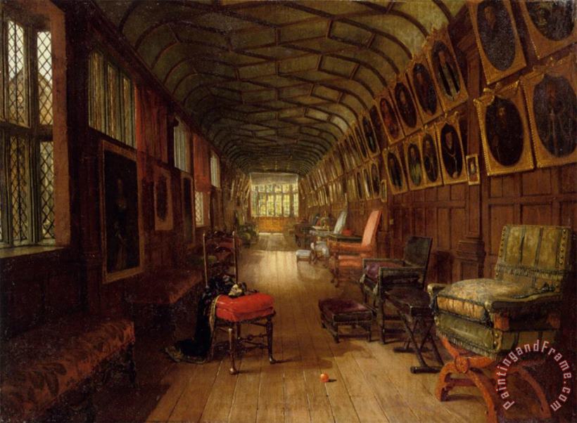 The Brown Gallery Knole Kent painting - Louise Rayner The Brown Gallery Knole Kent Art Print