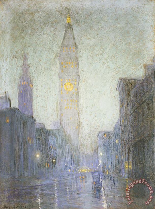 Lowell Birge Harrison Madison Avenue at Twilight Art Painting