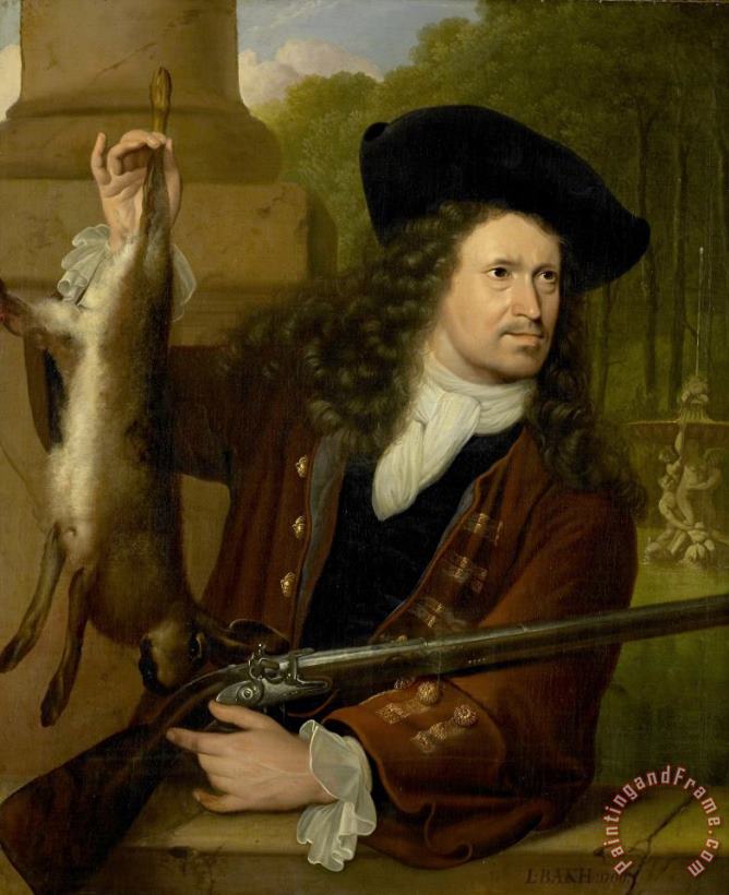 Ludolf Backhuysen Jan De Hooghe (1650 1731). Anna De Hooghe's Cousin, Dressed for Shooting Art Painting