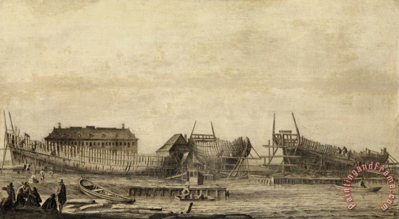 Ludolf Backhuysen The Shipyard of The Amsterdam Admiralty Art Print