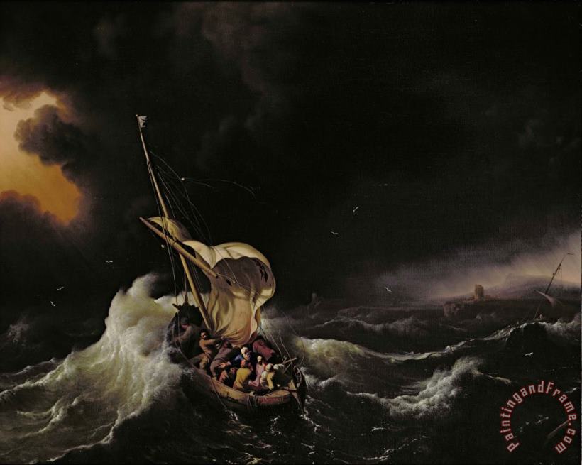 Ludolph Backhuysen Christ in the Storm on the Sea of Galilee Art Print