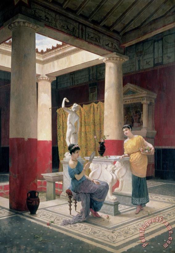 Maidens in a Classical Interior painting - Luigi Bazzani Maidens in a Classical Interior Art Print