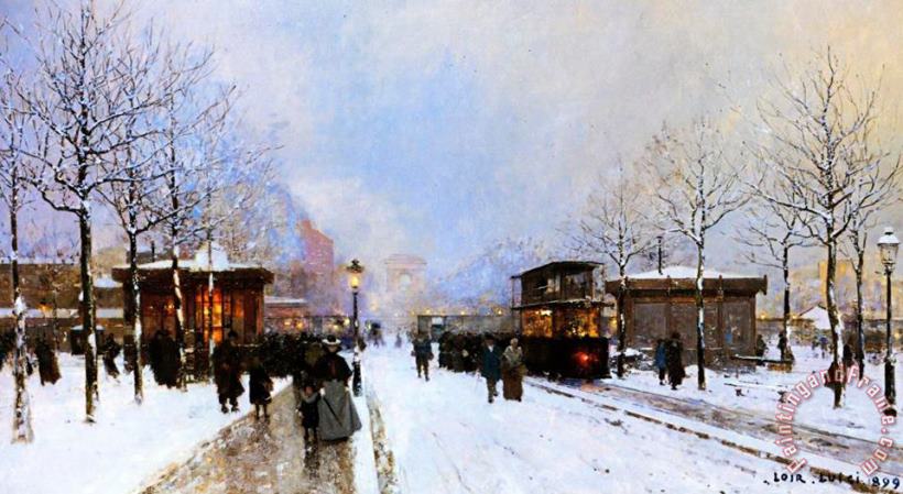 Paris in Winter painting - Luigi Loir Paris in Winter Art Print