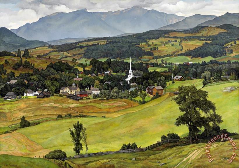 Luigi Lucioni Village of Stowe, Vermont Art Painting