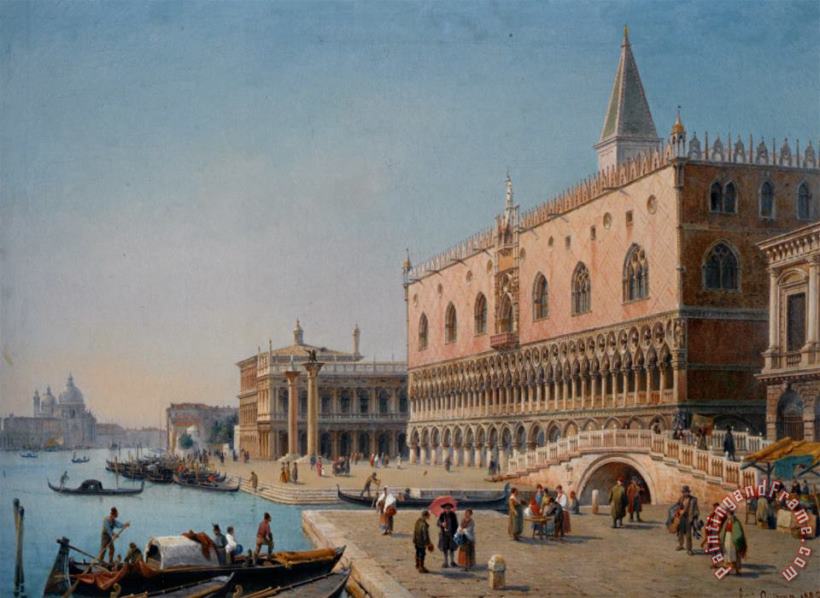 The Doges Palace painting - Luigi Querena The Doges Palace Art Print