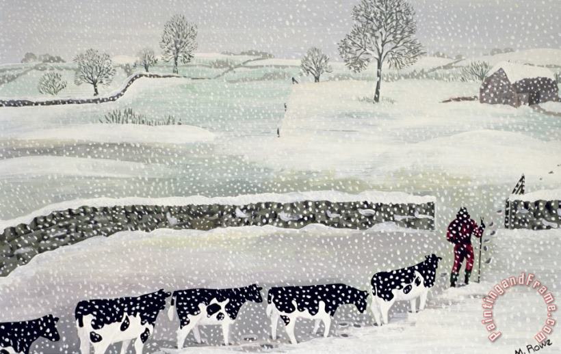 Cotswold - Winter Scene painting - Maggie Rowe Cotswold - Winter Scene Art Print