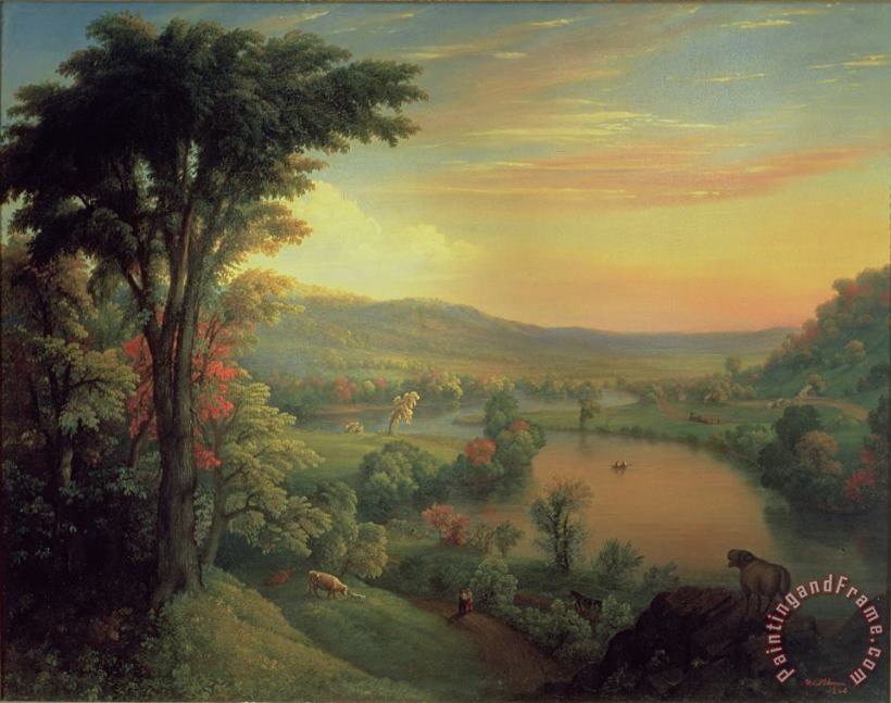 View of the Mohawk near Little Falls painting - Mannevillette Elihu Dearing Brown View of the Mohawk near Little Falls Art Print