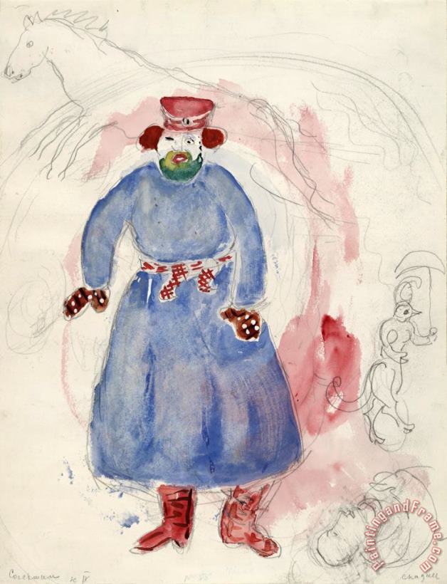 Marc Chagall A Coachman, Costume Design for Aleko (scene Iv). (1942) Art Print