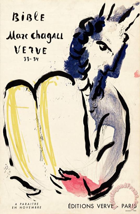 Marc Chagall Bible, Marc Chagall, Verve 33 34. 1956 Art Painting