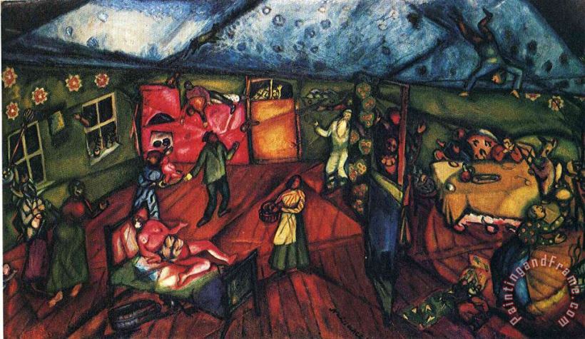 Birth 1912 painting - Marc Chagall Birth 1912 Art Print