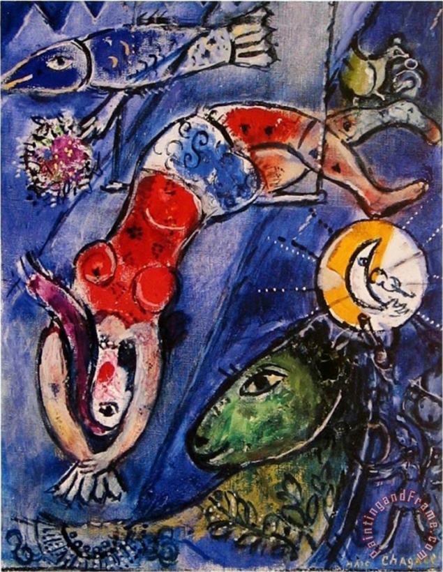 Marc Chagall Blue Circus painting - Blue Circus print for sale
