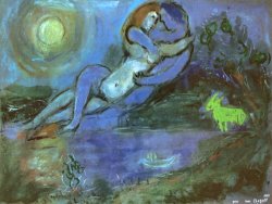 Marc Chagall Blue Couple by The Seashore