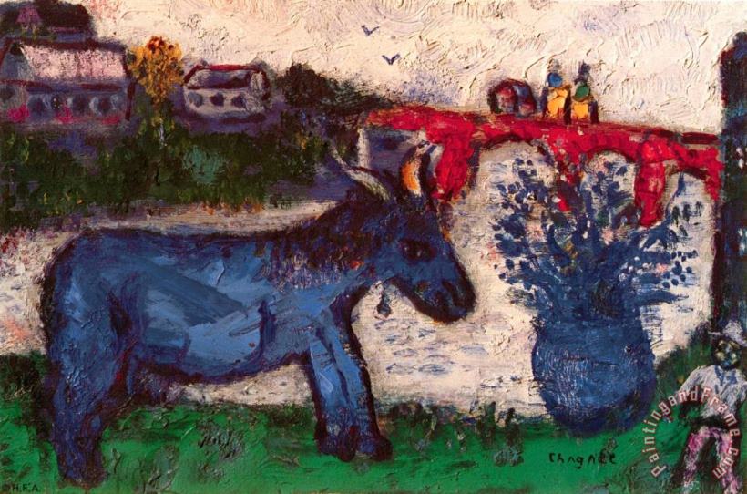 Marc Chagall Blue Donkey Art Painting
