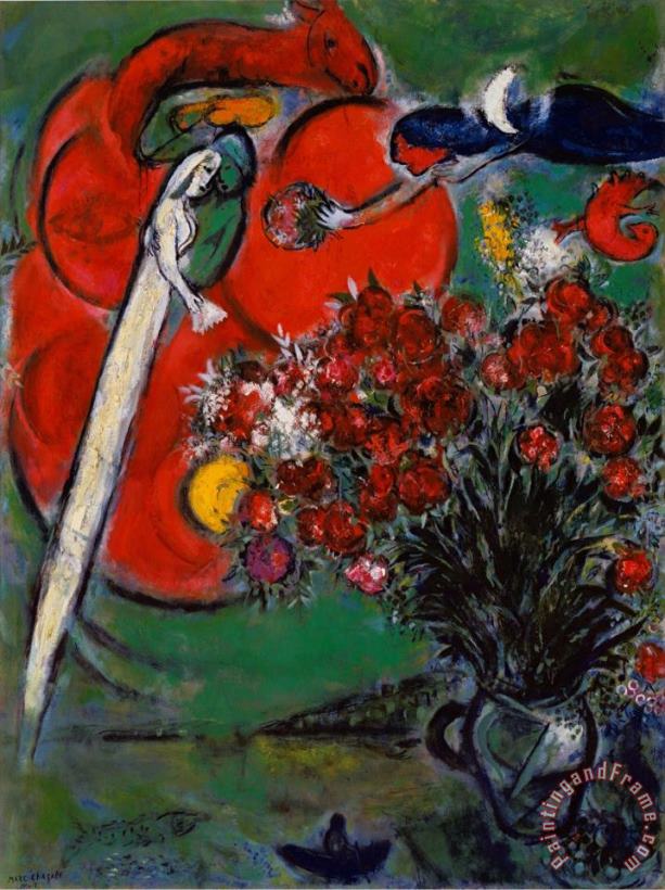 Marc Chagall Blumenstilleben St Jean Cap Ferrat 1956 Art Print