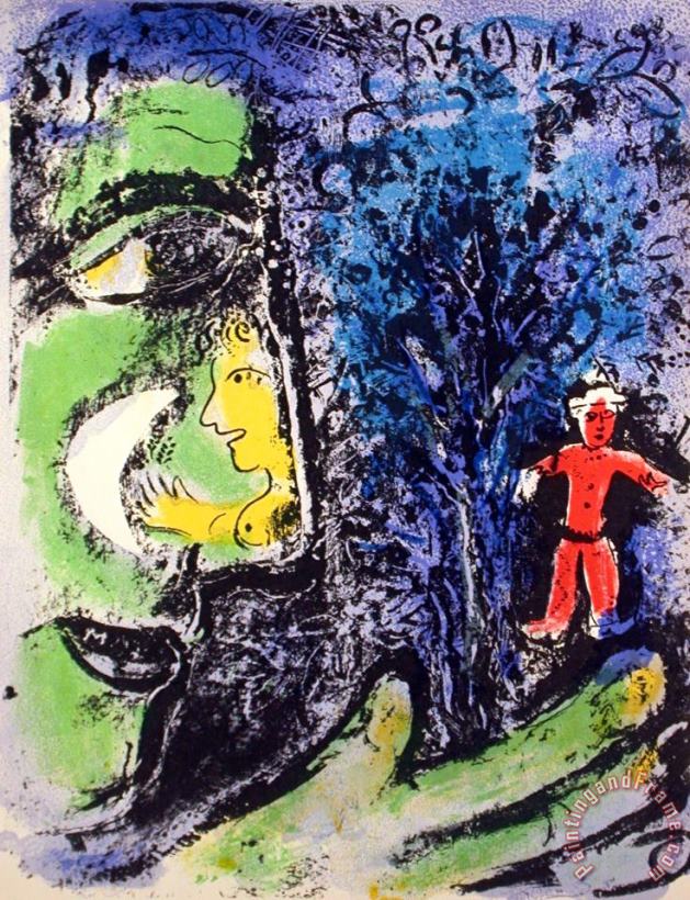 Cl Le Profil Et L Enfant Rouge painting - Marc Chagall Cl Le Profil Et L Enfant Rouge Art Print