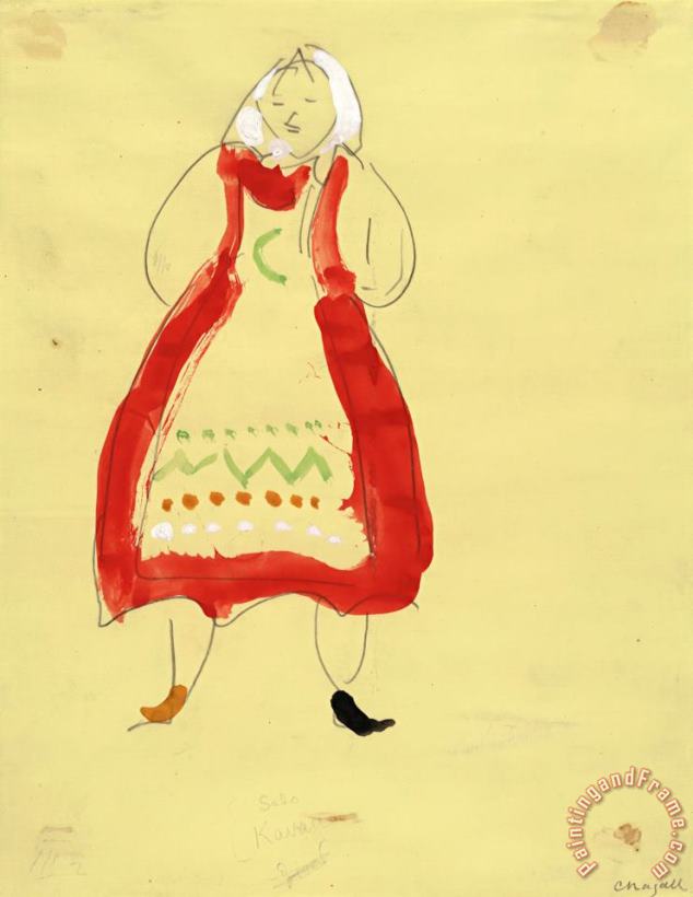 Marc Chagall Costume for Peasant, Costume Design for Aleko (scene Iii). (1942) Art Print