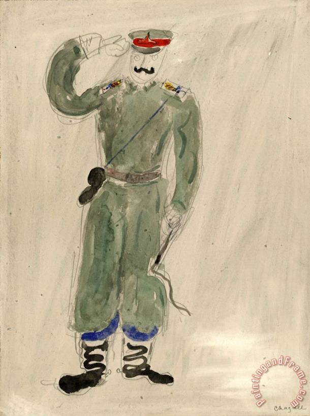 Costume for Policeman, Costume Design for Aleko (scene Iv). (1942) painting - Marc Chagall Costume for Policeman, Costume Design for Aleko (scene Iv). (1942) Art Print