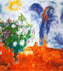 Marc Chagall Couple Au Dessus De St Paul