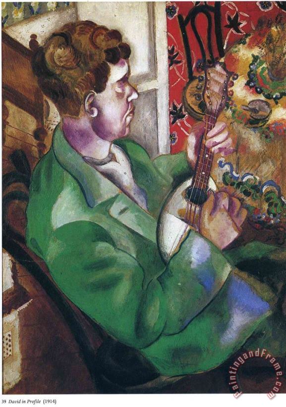 David in Profile 1914 painting - Marc Chagall David in Profile 1914 Art Print