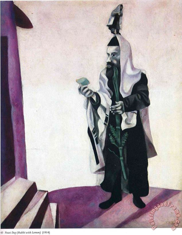 Feast Day Rabbi with Lemon 1914 painting - Marc Chagall Feast Day Rabbi with Lemon 1914 Art Print