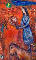Marc Chagall Fiancee with Bouquet 1977