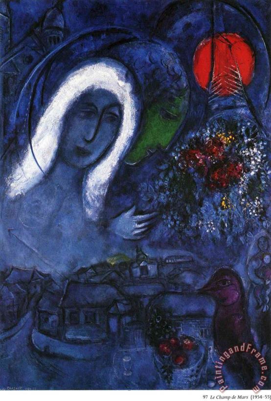 Field of Mars 1955 painting - Marc Chagall Field of Mars 1955 Art Print