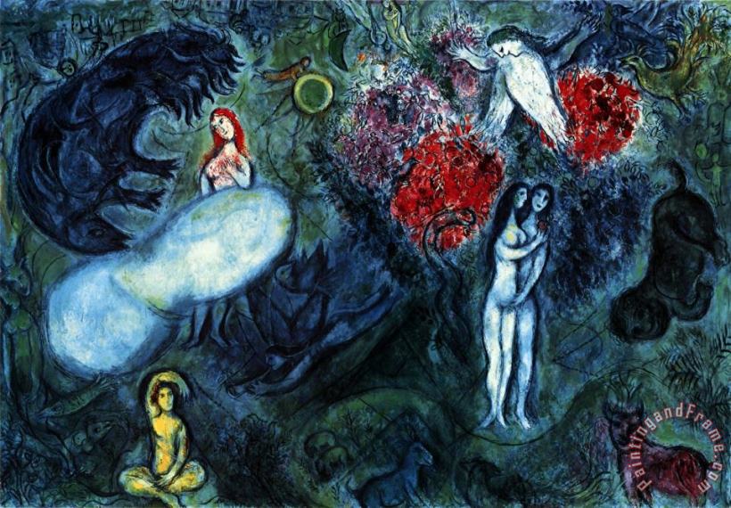 Le Paradis painting - Marc Chagall Le Paradis Art Print