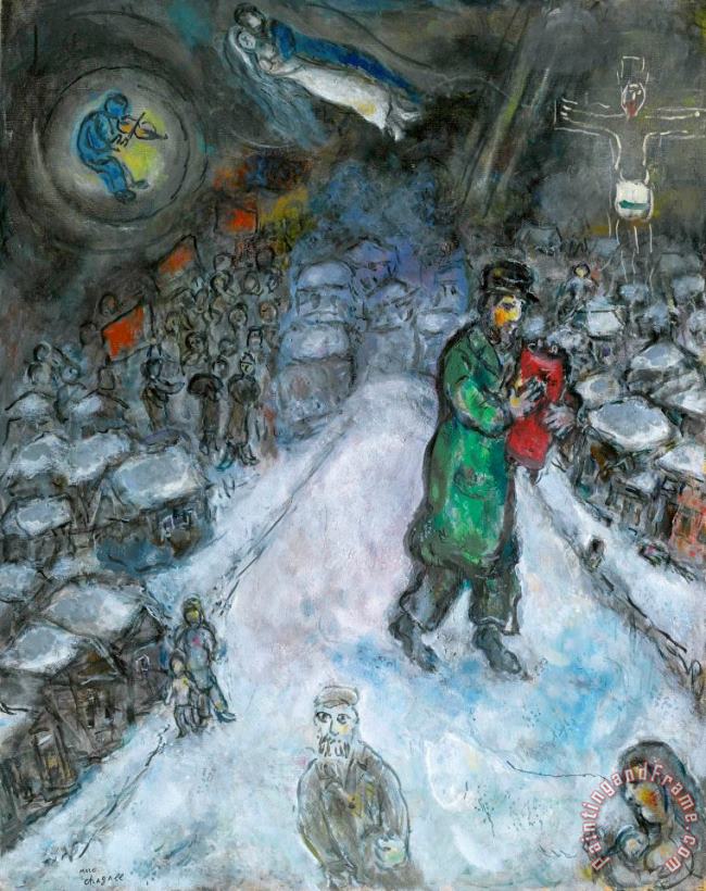Le Soir painting - Marc Chagall Le Soir Art Print