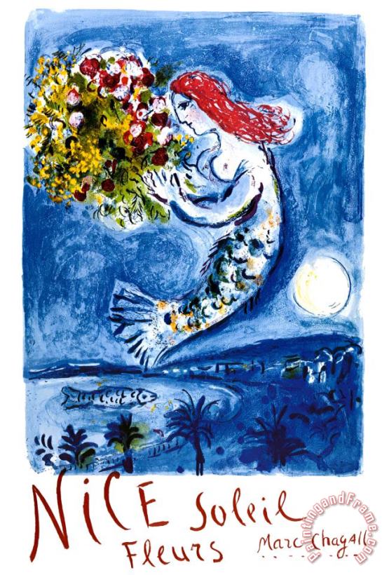 Marc Chagall Nice Sun Flowers Art Painting