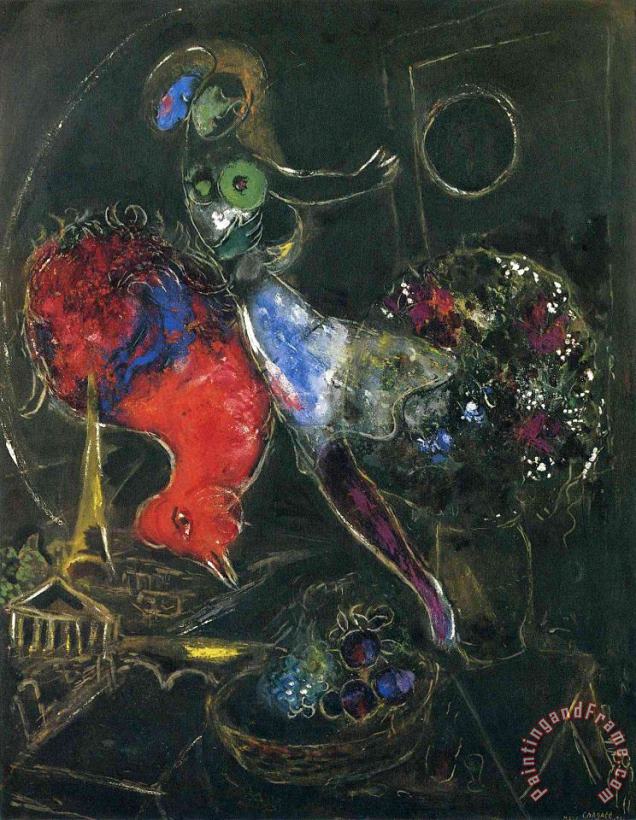 Night 1953 painting - Marc Chagall Night 1953 Art Print