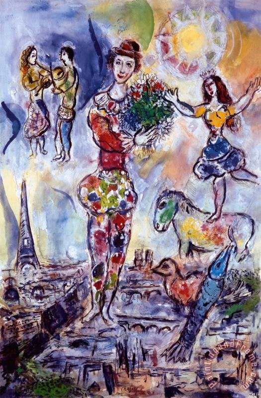 Marc Chagall On The Roof of Paris Art Print