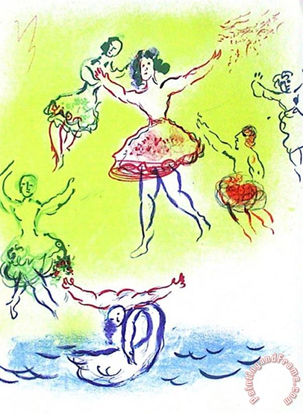 Plafond De L Opera Le Lac Des Cygnes painting - Marc Chagall Plafond De L Opera Le Lac Des Cygnes Art Print
