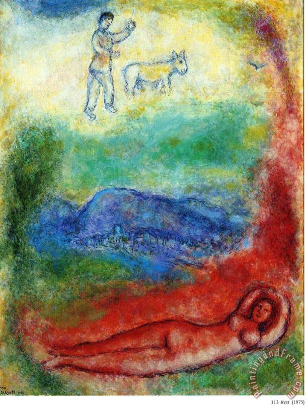 Marc Chagall Rest 1975 Art Painting