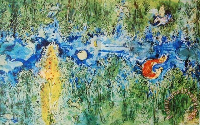 The Enchanted Forest painting - Marc Chagall The Enchanted Forest Art Print