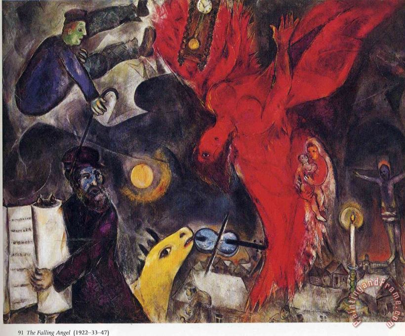 The Falling Angel 1947 painting - Marc Chagall The Falling Angel 1947 Art Print