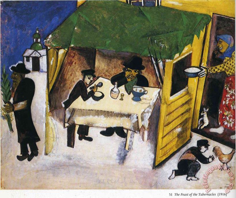 The Feast of The Tabernacles 1916 painting - Marc Chagall The Feast of The Tabernacles 1916 Art Print