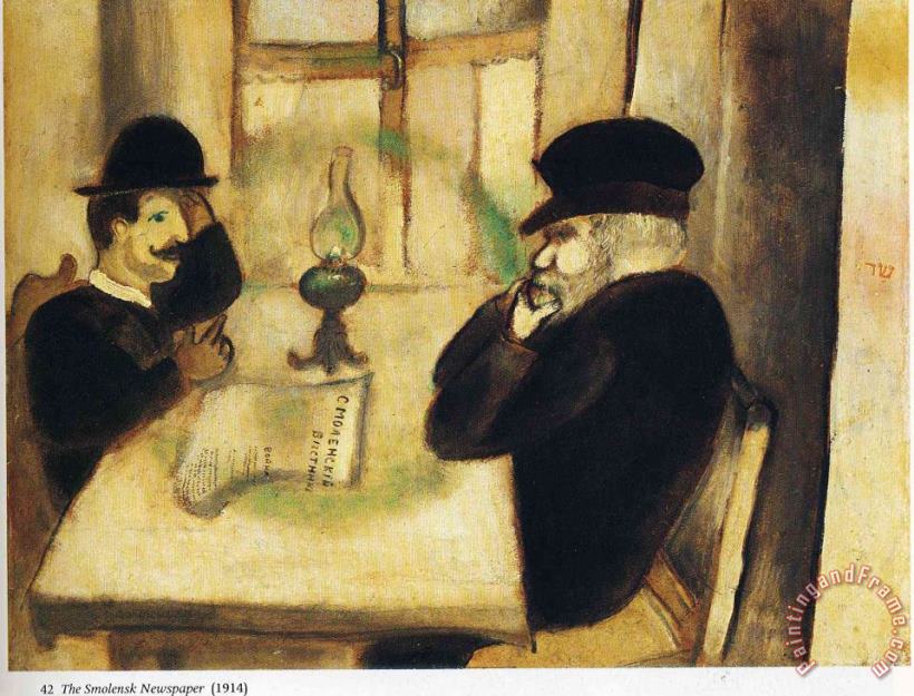 Marc Chagall The Smolensk Newspaper 1914 Art Print