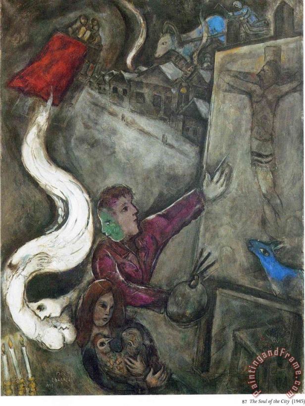 The Soul of The City 1945 painting - Marc Chagall The Soul of The City 1945 Art Print