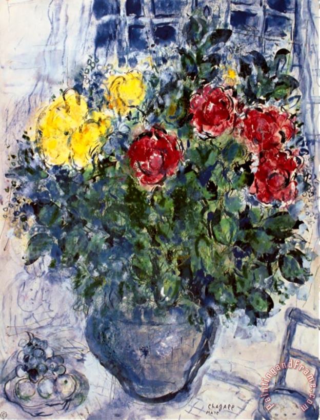 Marc Chagall Vase De Fleurs Art Painting
