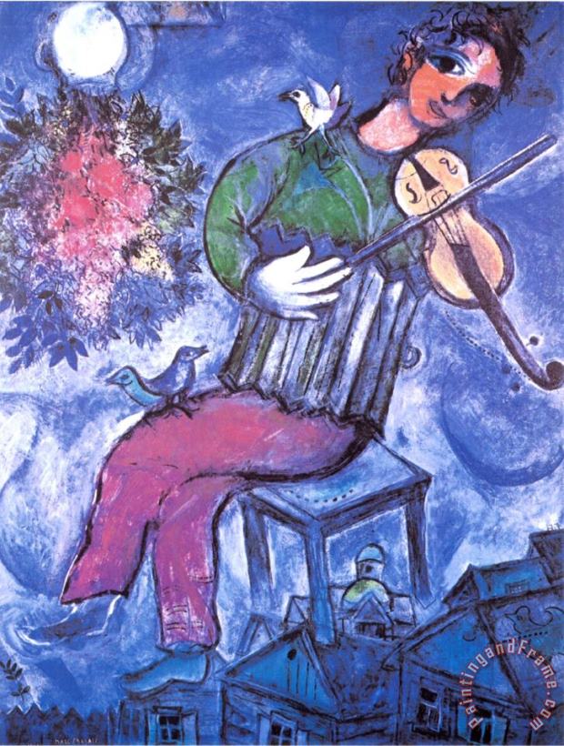 Violoniste Bleu painting - Marc Chagall Violoniste Bleu Art Print